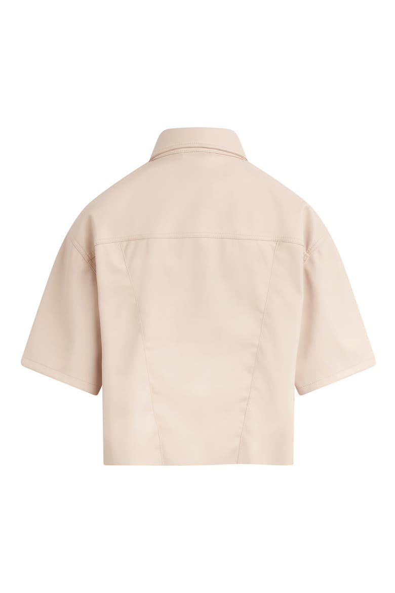 Oversize Crop Button-Up Top, Alternate, color, SHELL