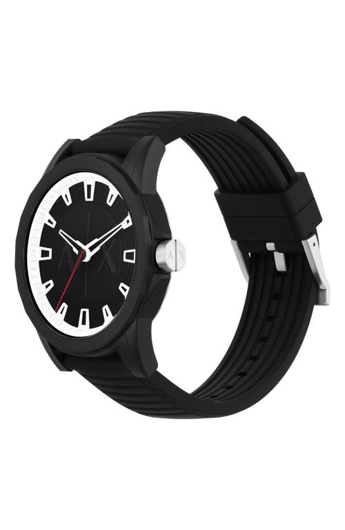 Armani Exchange Ax Three-hand Quartz Strap Watch, 44mm In Black