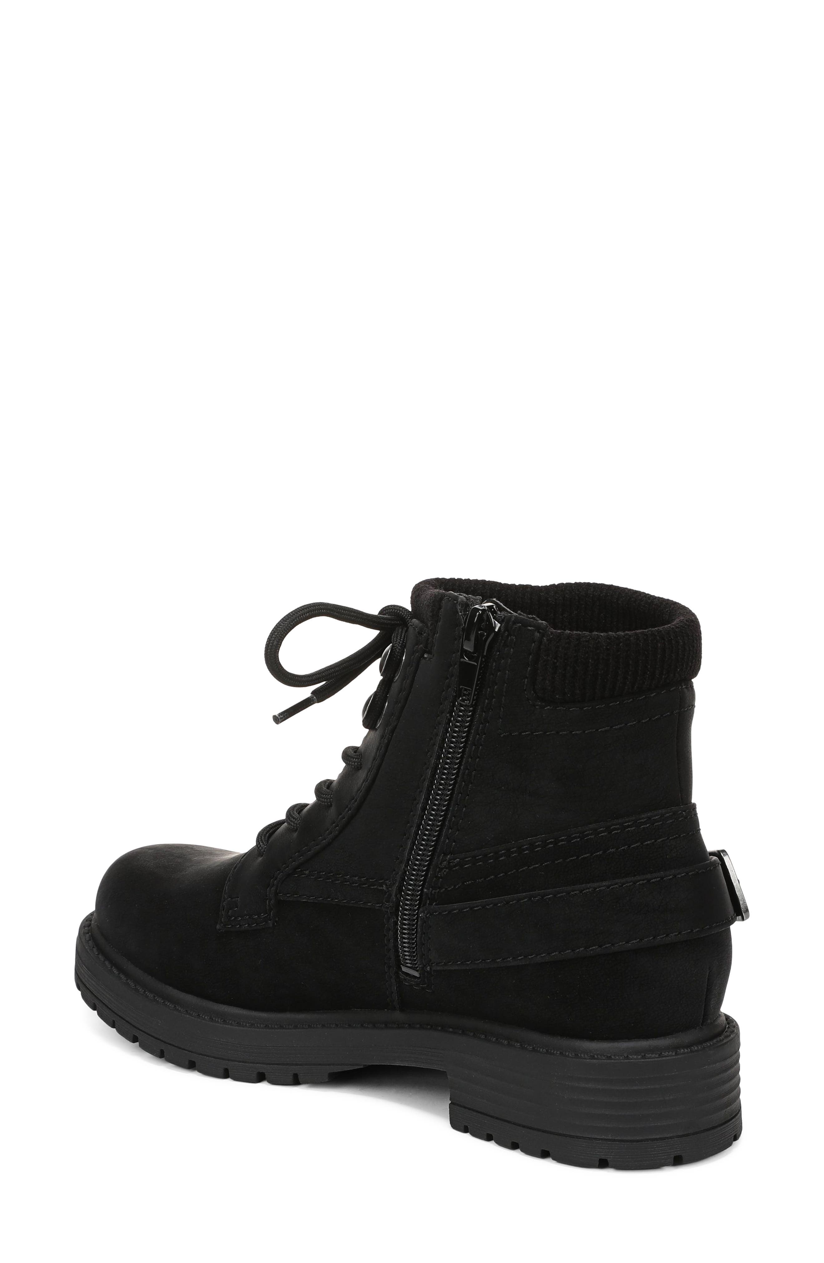 Astor Faux Leather Lace Up Bootie, Alternate, color, BLACK FAUX LEATHER