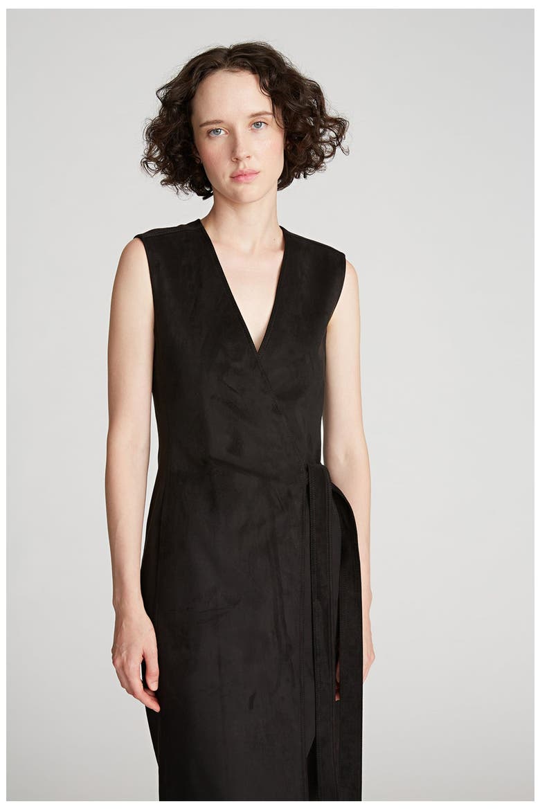 Paulina Dress In Ultrasuede, Alternate, color, Black