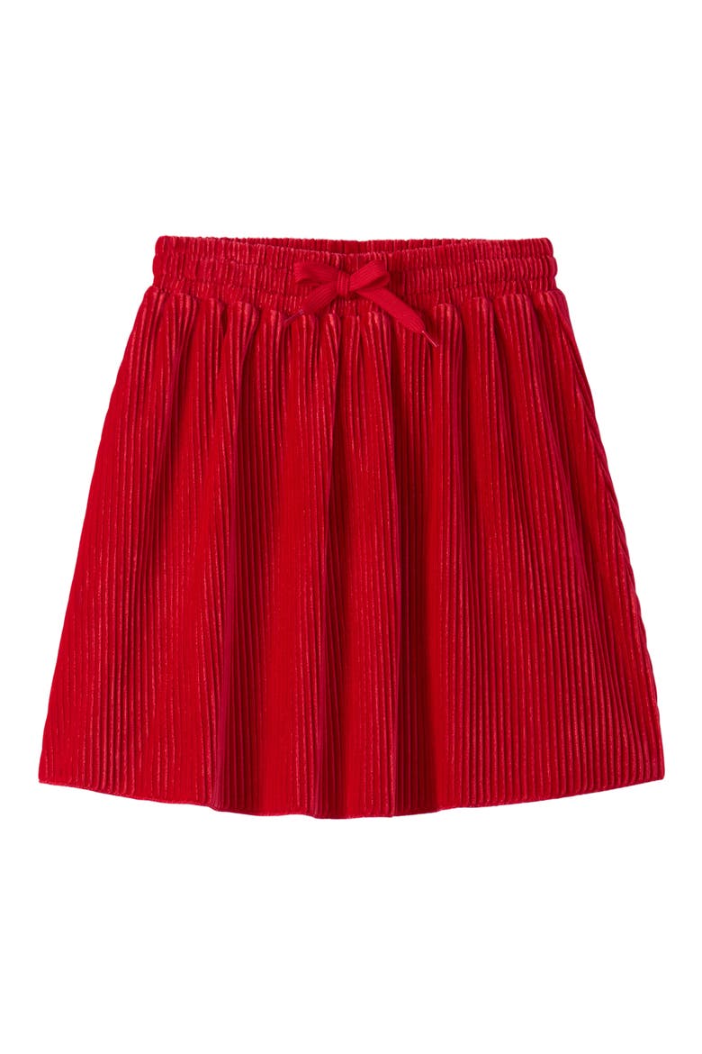 Kids' Chex Pleated Velour Skirt, Main, color, CHEX RED