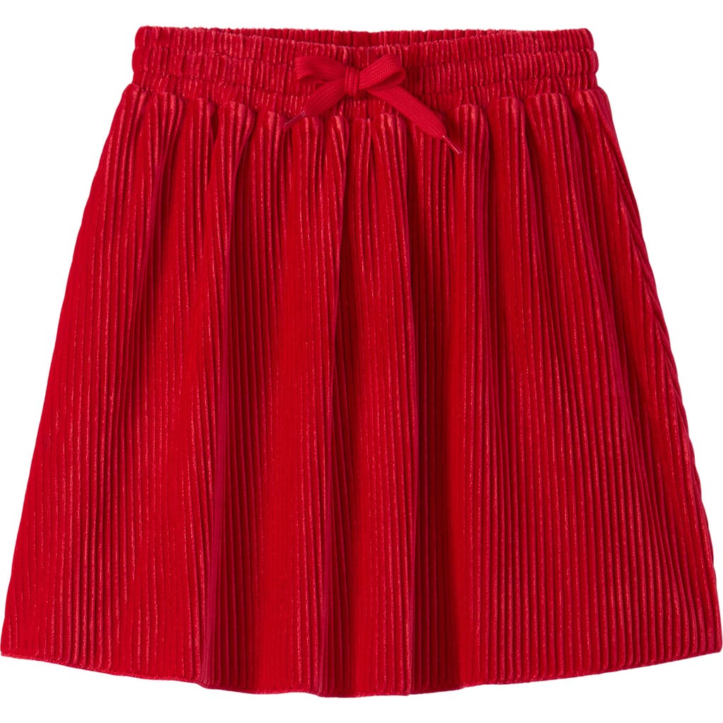 Hatley Kids' Chex Pleated Velour Skirt In Red