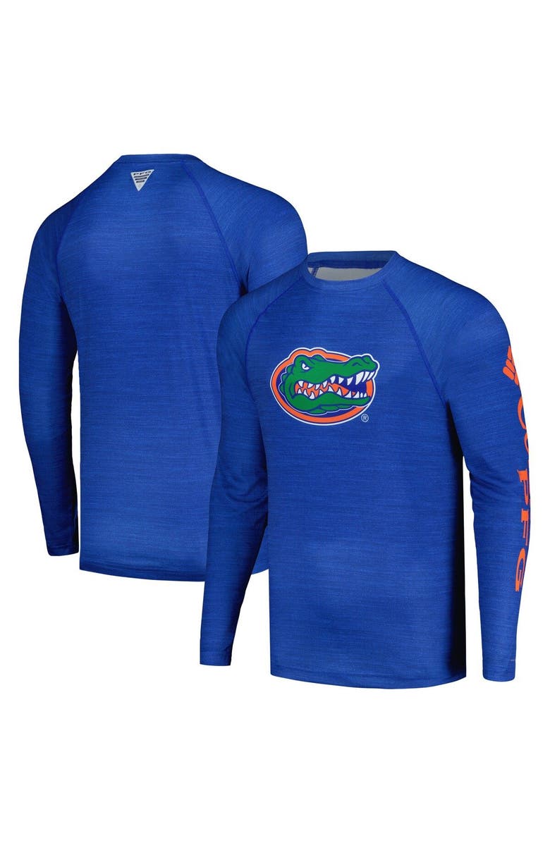 Columbia Men's Columbia Royal Florida Gators PFG Terminal Tackle Omni-Shade Raglan Long Sleeve T-Shirt, Main, color, Royal