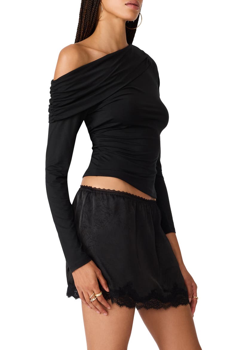 Ryder Off the Shoulder Knit Top, Alternate, color, BLACK