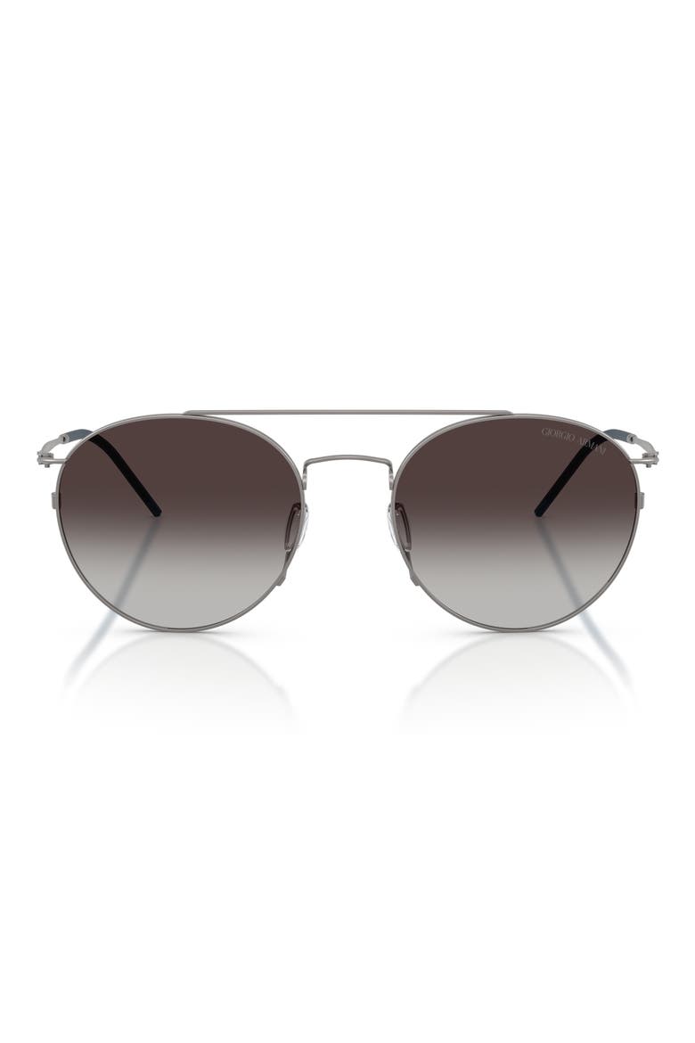 53mm Round Sunglasses, Main, color, MATTE GUNMETAL / GREY GRADIENT