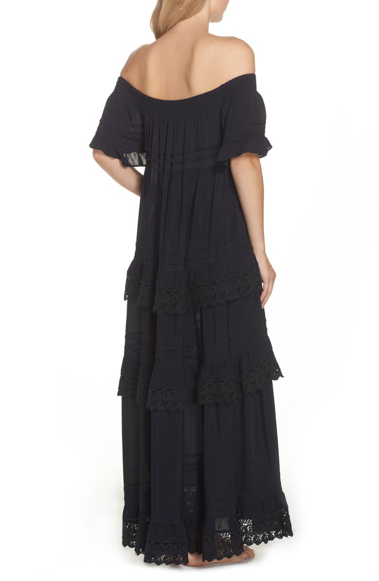 Muche et Muchette Esmerelda Off the Shoulder Cover-Up Maxi Dress, Alternate, color, 