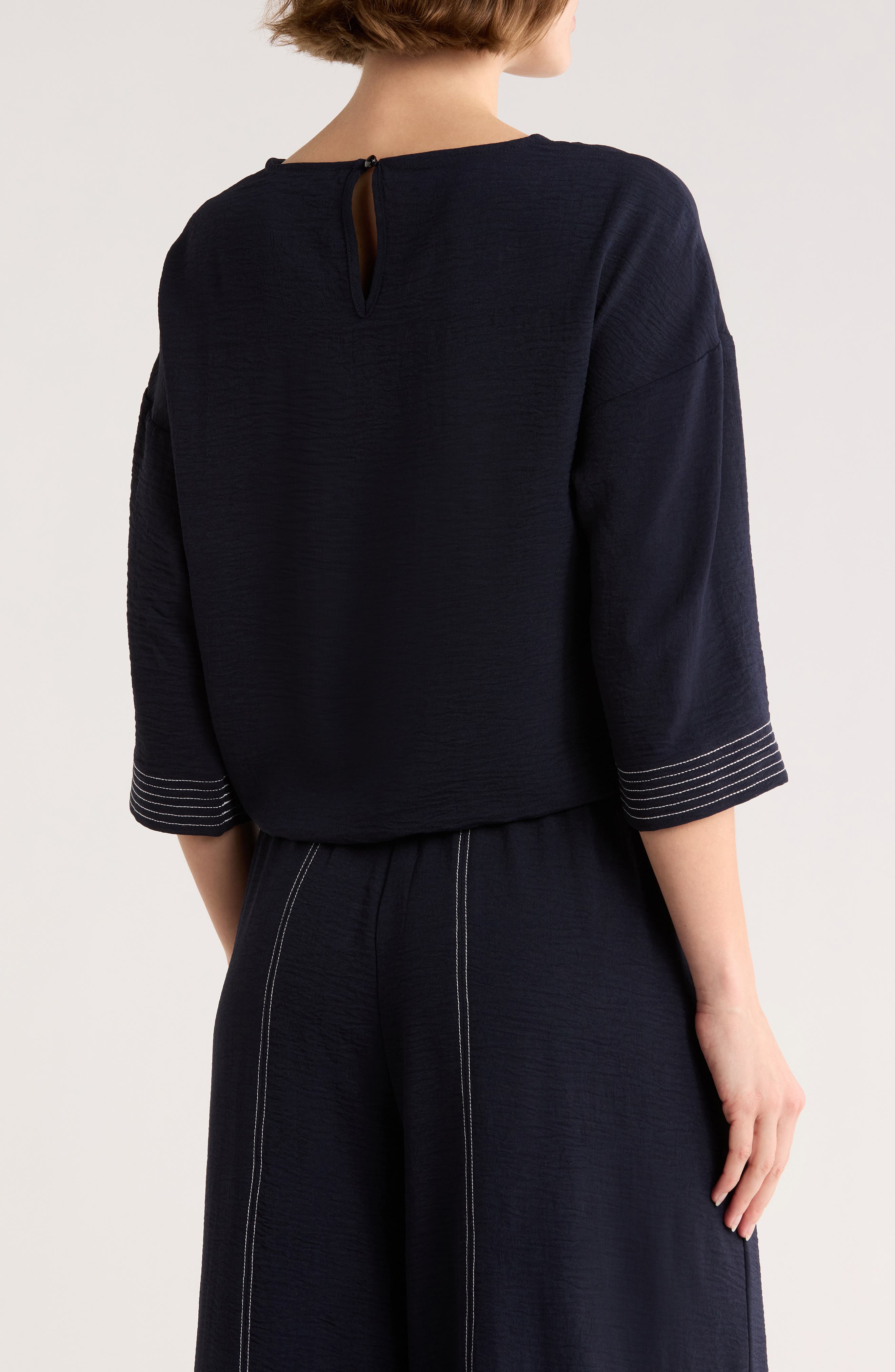 Tie Waist Drop Shoulder Top - image 4