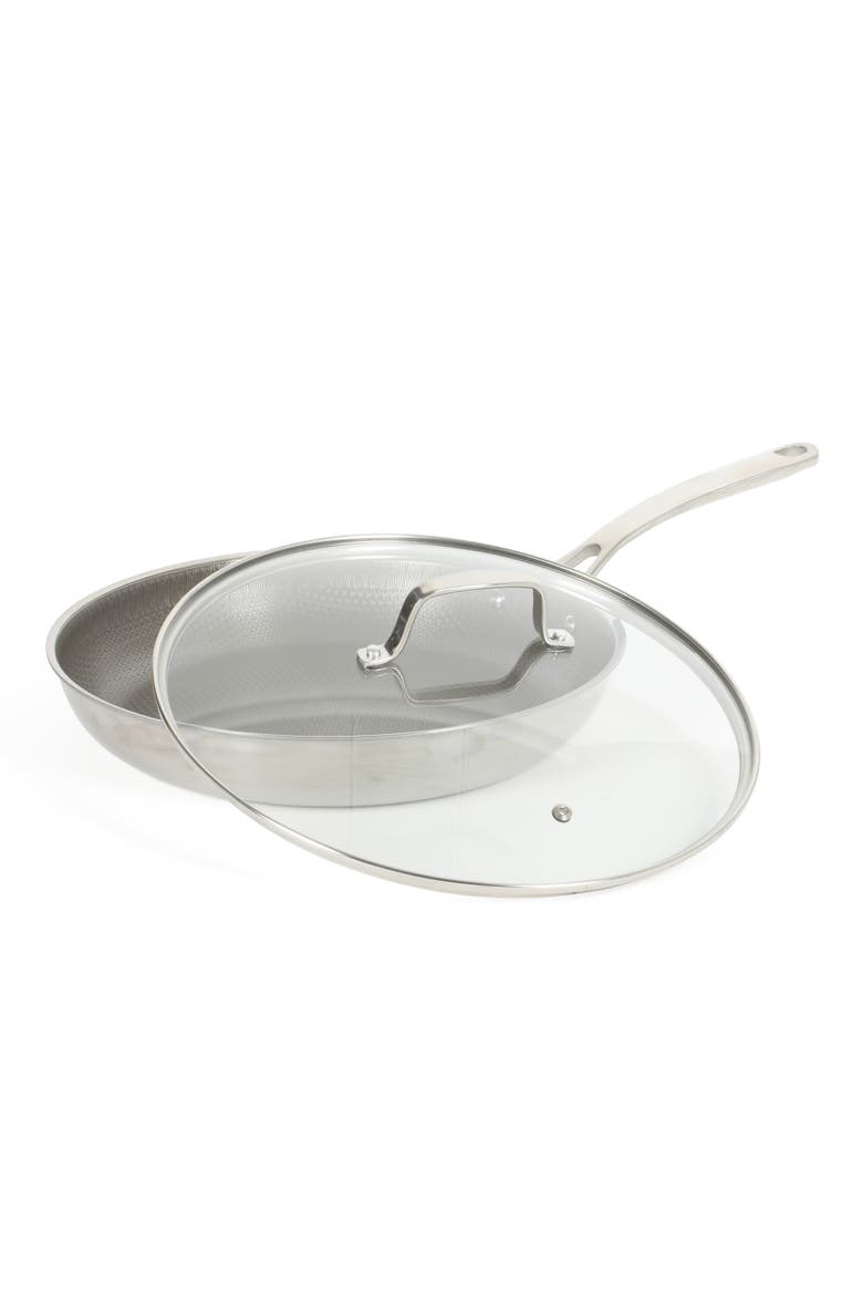 Badgley Nonstick Tri-Ply Stainless Steel Skillet with Lid, Alternate, color, Stainless