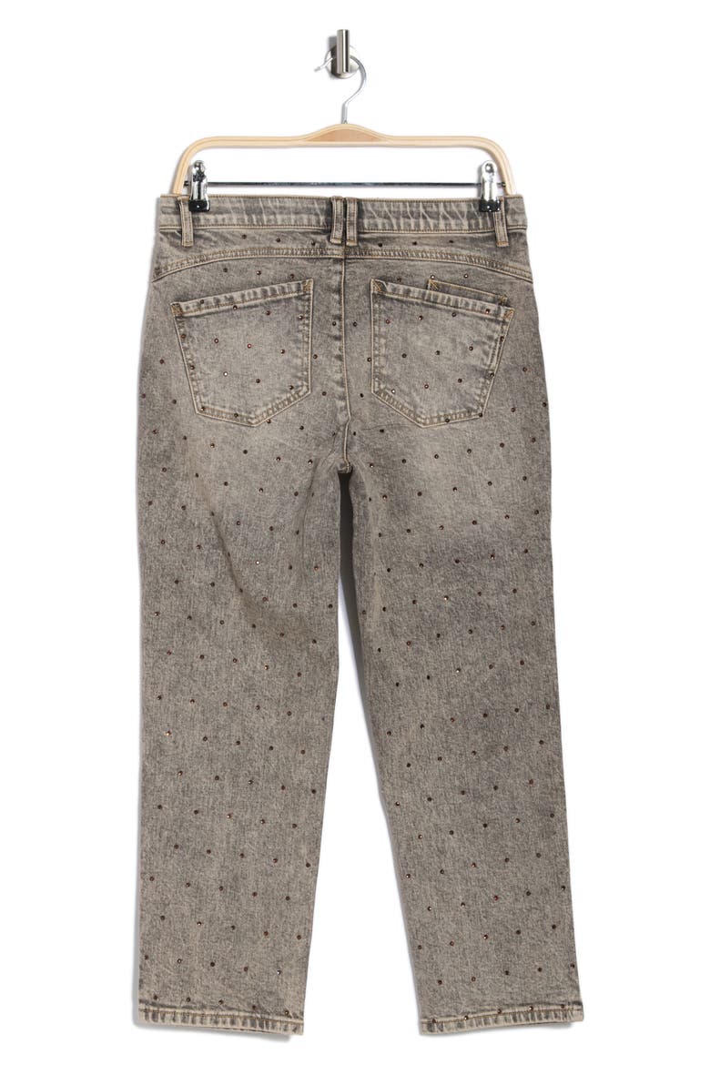 Crystal Embellished Boyfriend Jeans, Alternate, color, TINTED BROWN
