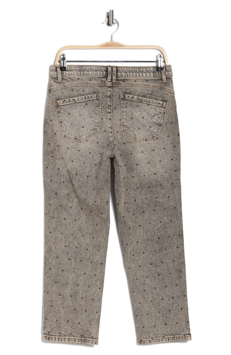 Democracy Crystal Embellished Boyfriend Jeans, Alternate, color, Tinted Brown