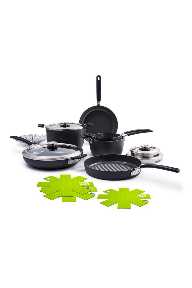Levels 11-Piece Anodized Aluminum Ceramic Nonstick Cookware Set, Main, color, GREY