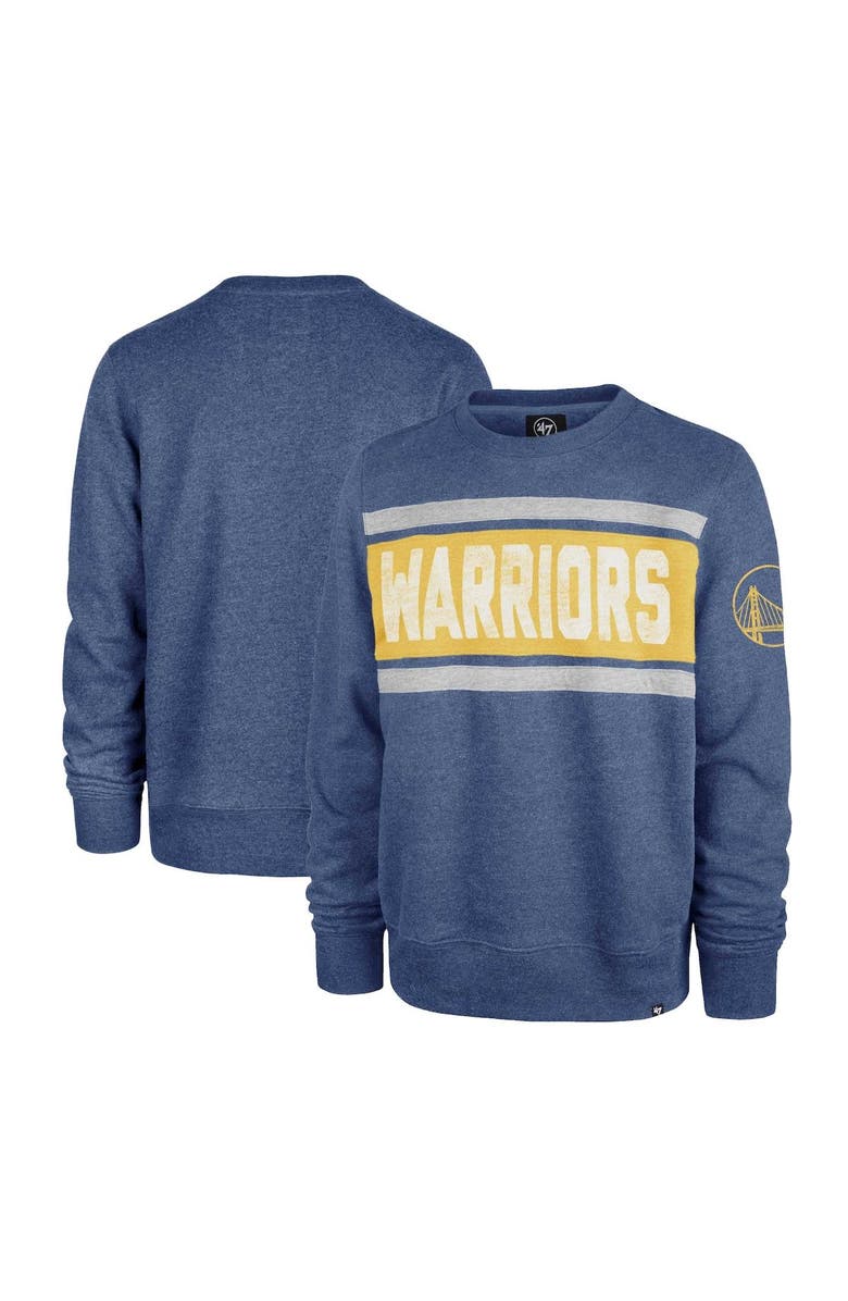 '47 Men's '47 Heather Royal Golden State Warriors Tribeca Emerson Pullover Sweatshirt, Alternate, color,