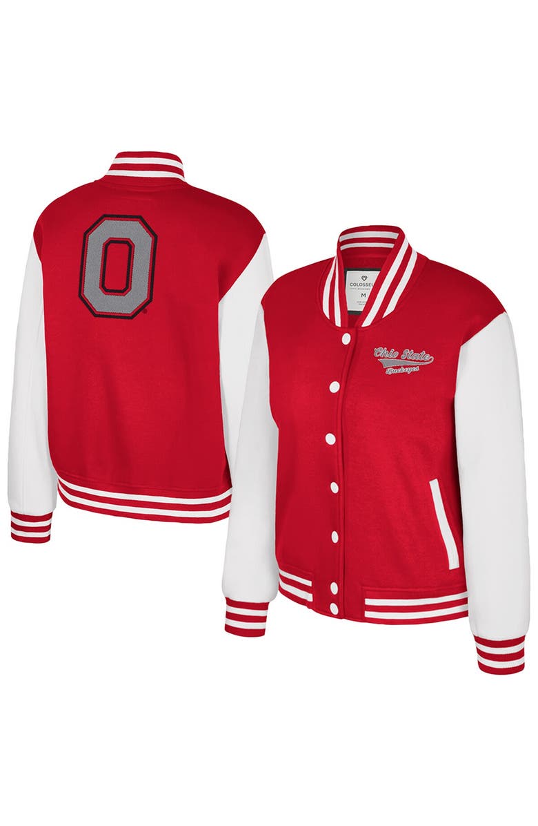 COLOSSEUM Women's Colosseum Scarlet Ohio State Buckeyes French Baguette Full Snap Fleece Jacket, Main, color, Scarlet