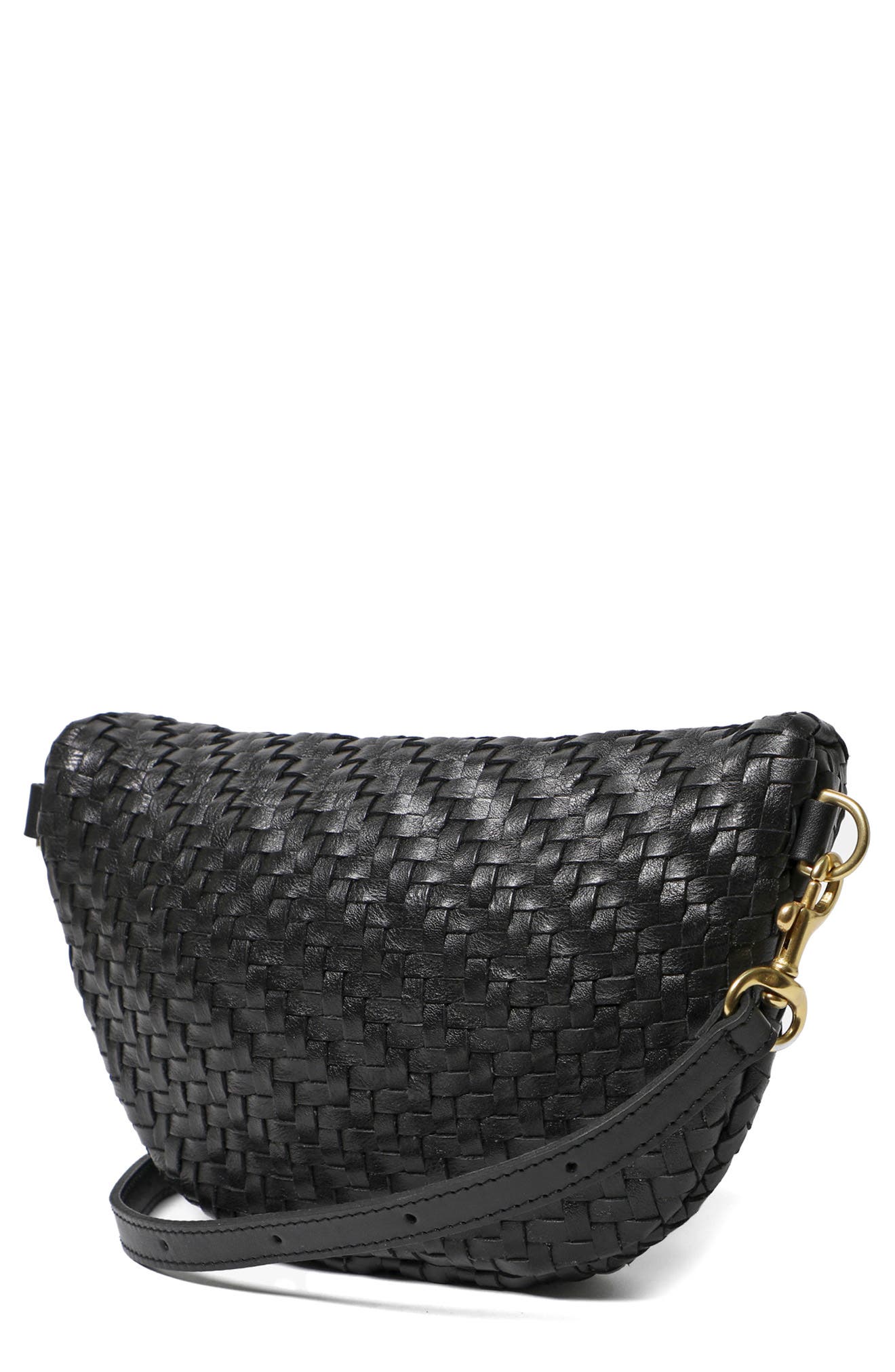 Clare V. Petite Woven Leather Belt Bag, Main, color, 