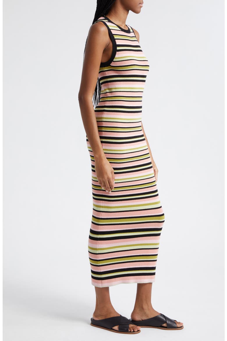 Stripe Rib Tank Dress, Alternate, color, BLACK MULTI STRIPE