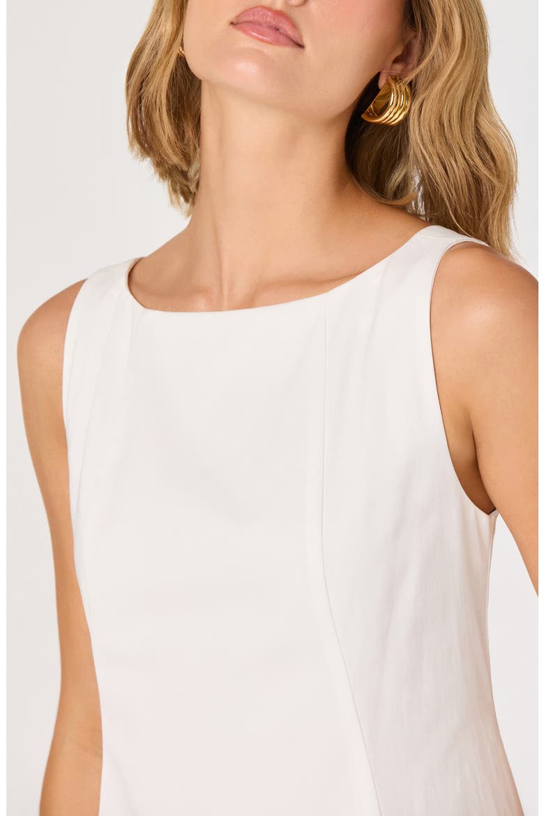 Shyla Bow Back Cotton Blend A-Line Dress, Alternate, color, WHITE