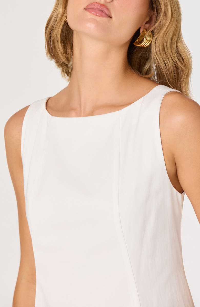 ASTR the Label Shyla Bow Back Cotton Blend A-Line Dress, Alternate, color, White