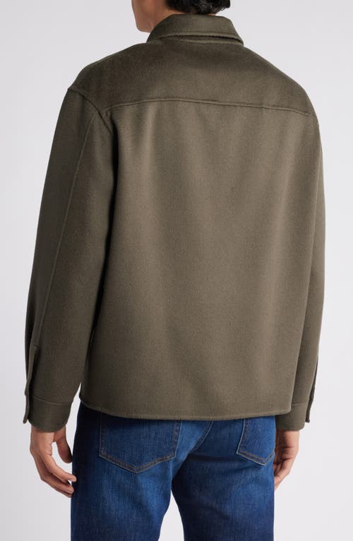 Frame Men's Double-face Wool Overshirt In Dark Taupe