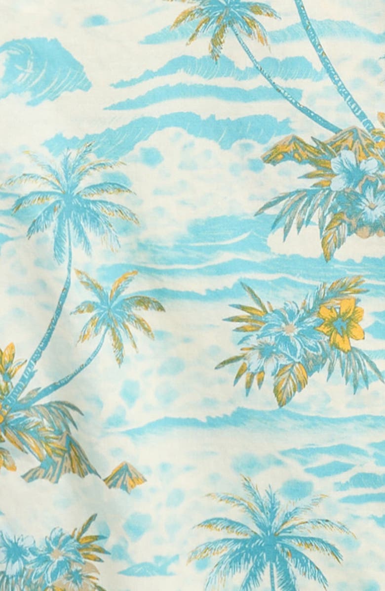 Quiksilver Sundown Classic Short Sleeve Button Front Shirt, Alternate, color, Aqua