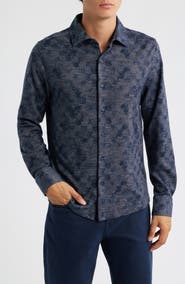 Robert Barakett Zander Knit Button-Up Shirt