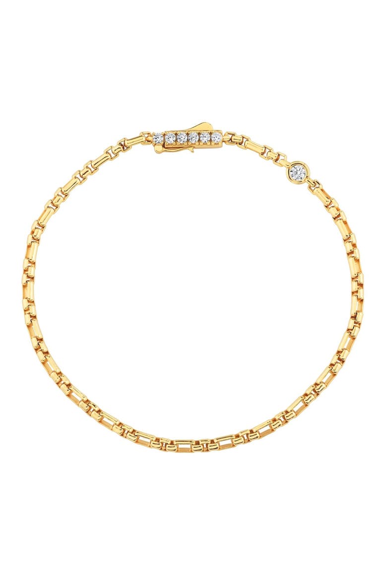 Layer Up Box Chain Bracelet, Alternate, color, 18KT YELLOW GOLD / CLEAR STONE