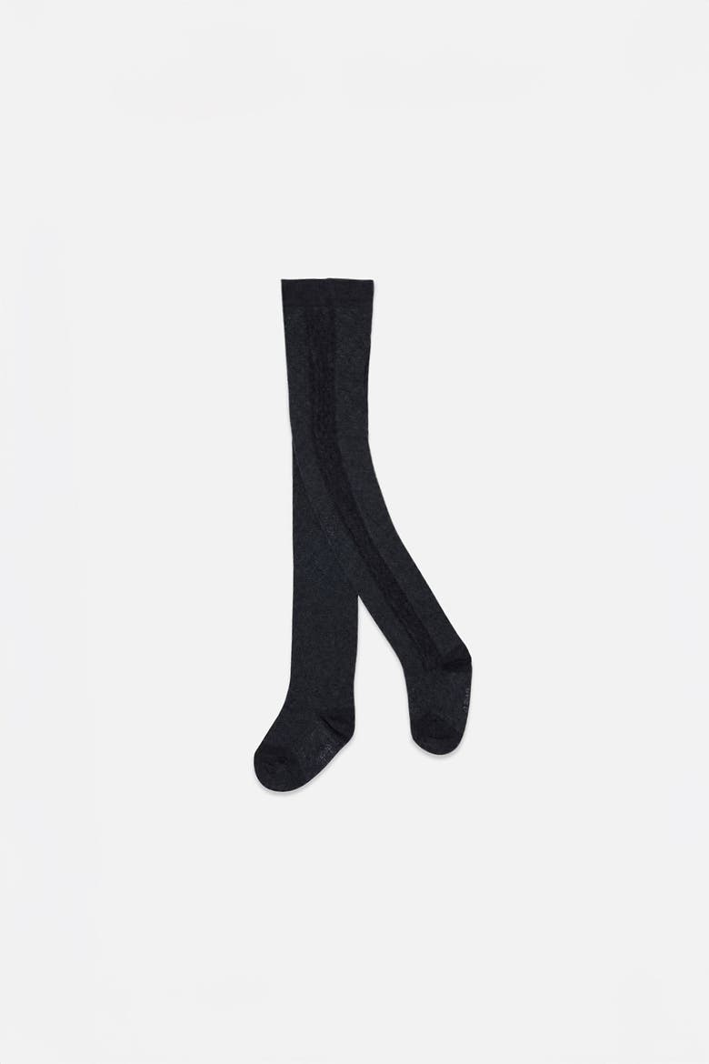 Knit Textured Stretch Fit Cotton Blend Tights, Main, color, Dark Blue