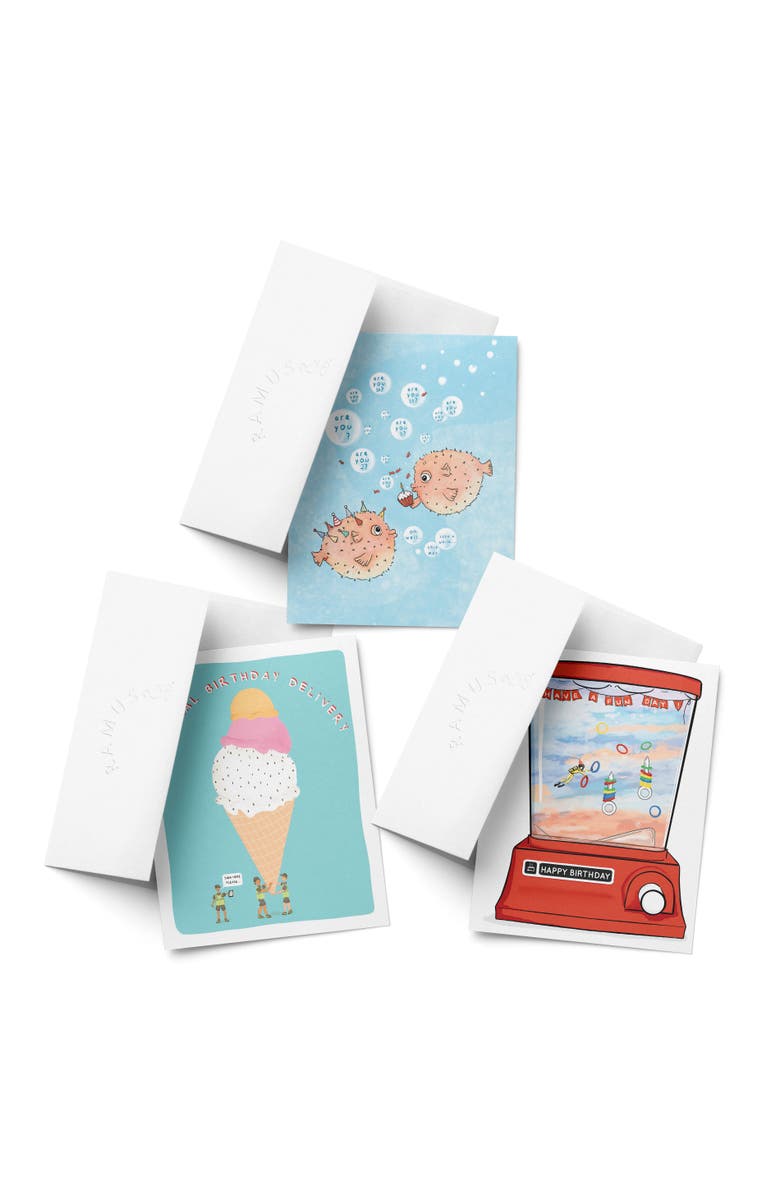 Ramus & Co Birthday Greeting Card Pack Sets (3 ct, Assorted) Are You 1, Are You 2... Ice Cream Birthday Delivery, Scooba Hoops, Main, color, Multi-Pack