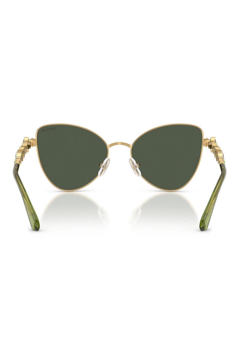 56mm Butterfly Sunglasses, Alternate, color, GOLD / LIGHT GREEN