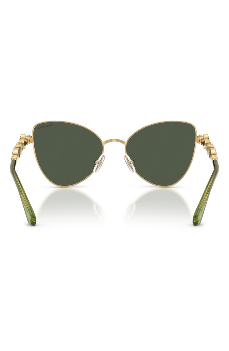 Swarovski 56mm Butterfly Sunglasses, Alternate, color, Gold / Light Green