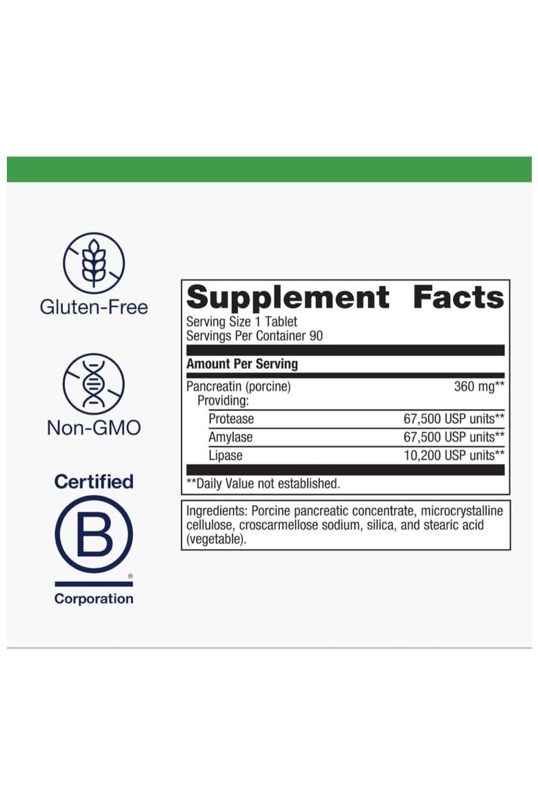 Comprehensive Pancreatic Enzyme Digestive Support Tablets - 120 Count, Alternate, color, None