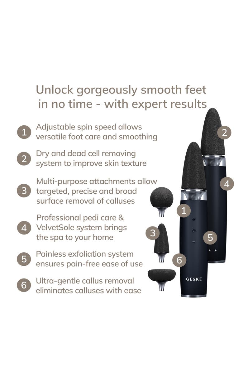 GESKE SmartAppGuided Electric Pumice Foot Smoothing Multi-Pen | 8 in 1, Alternate, color, Black