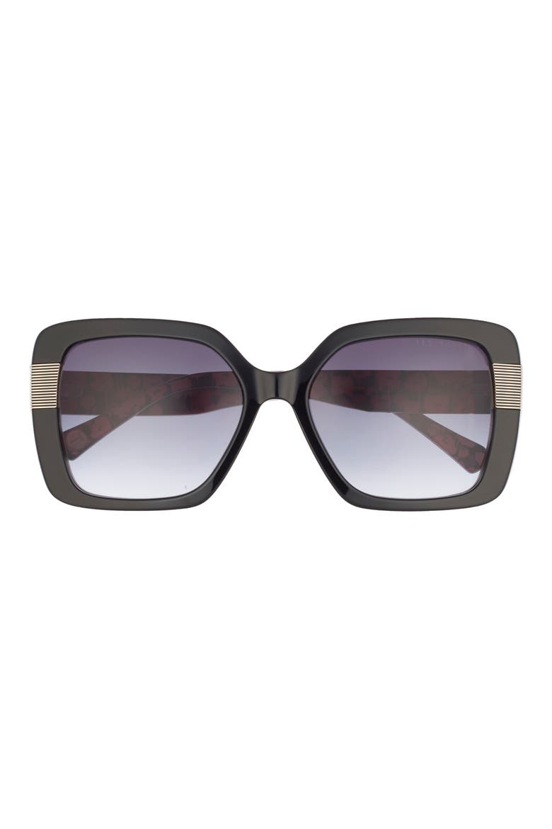 56mm Gradient Square Sunglasses, Main, color, BLACK