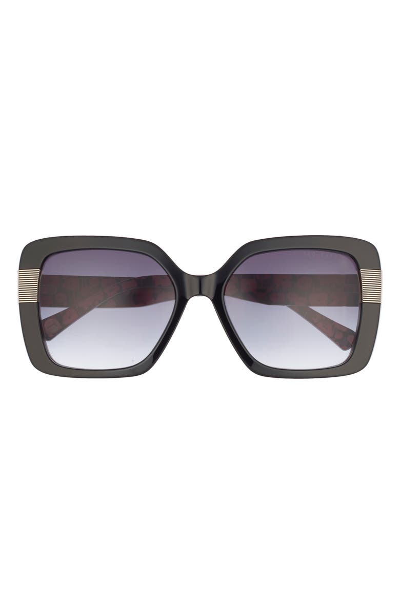 Ted Baker 56mm Gradient Square Sunglasses, Main, color, Black