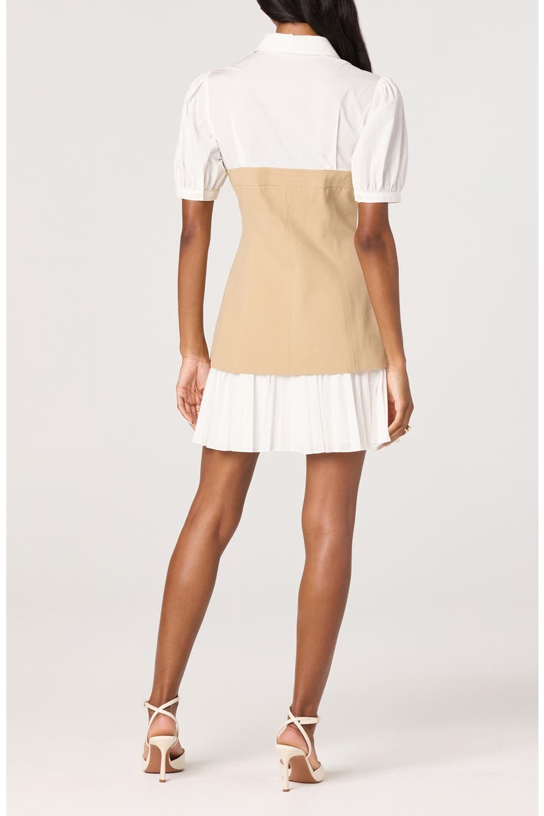 Joseline Colorblock Shirtdress, Alternate, color, WHITE TAN