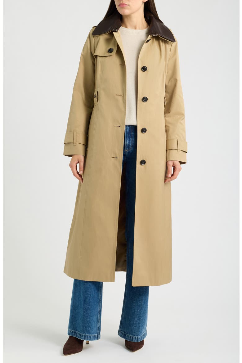 Double Breasted Trench Coat, Alternate, color, KHAKI
