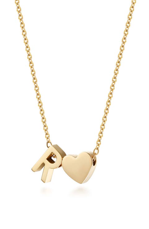 Initial Heart Pendant Necklace