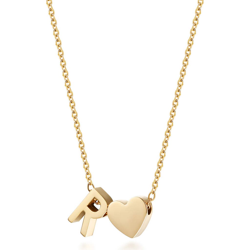Jane Basch Designs Initial Heart Pendant Necklace In Gold