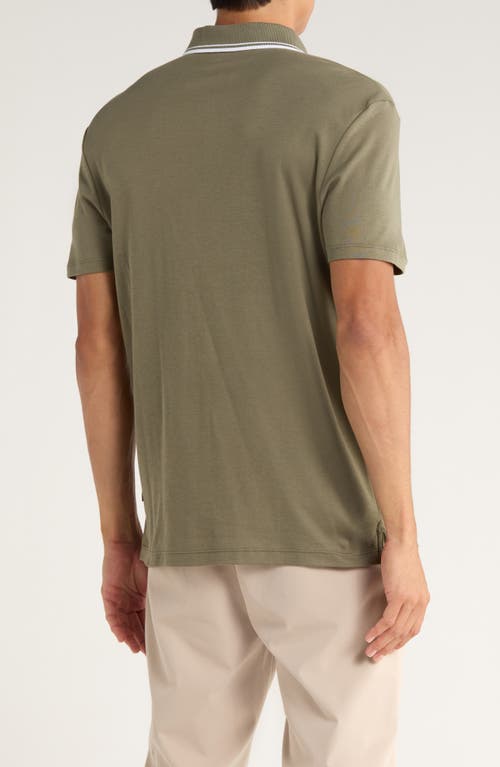Calvin Klein Tipped Cotton Knit Polo In Green