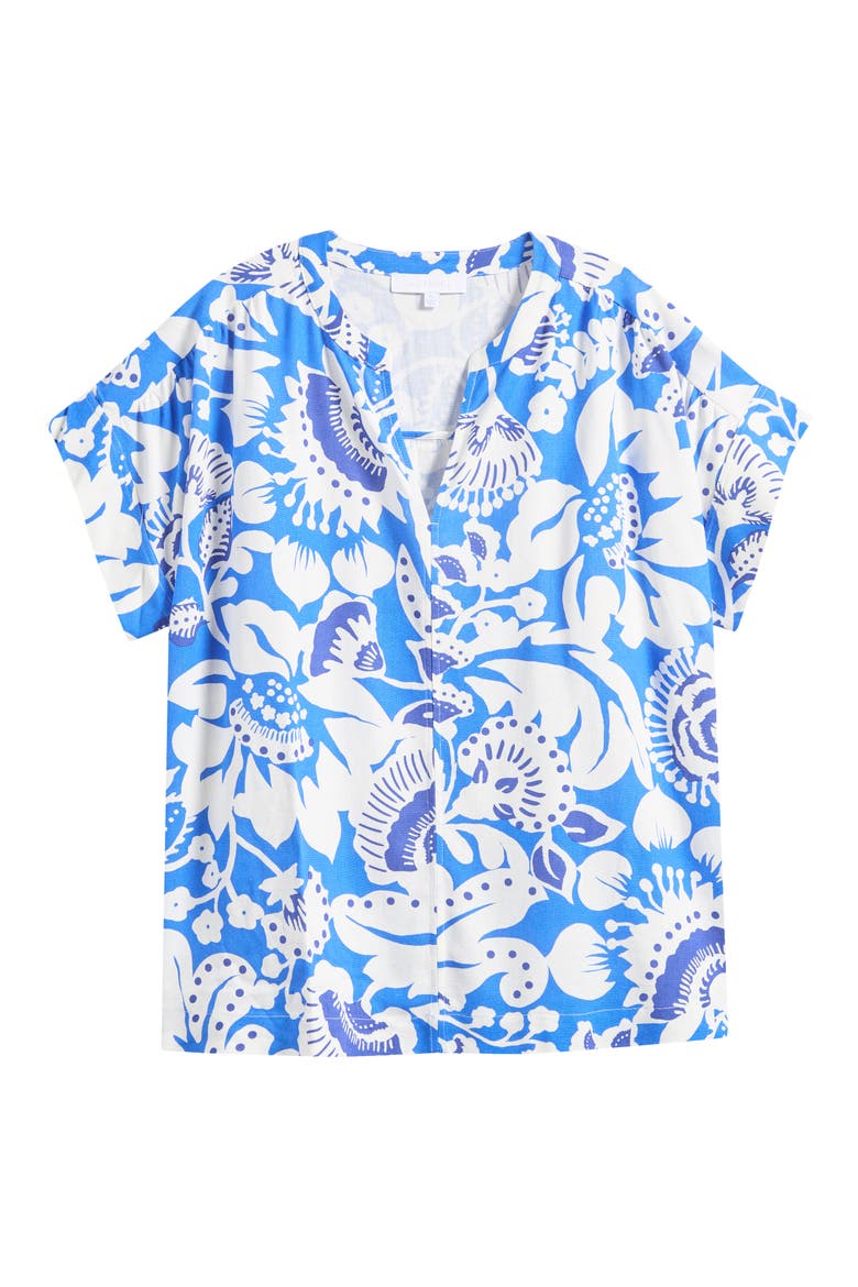 Ronan Print Top, Main, color, BLUE WHITE