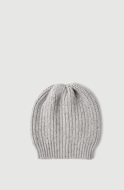 Cashmere and silk Diamond yarn knit beanie