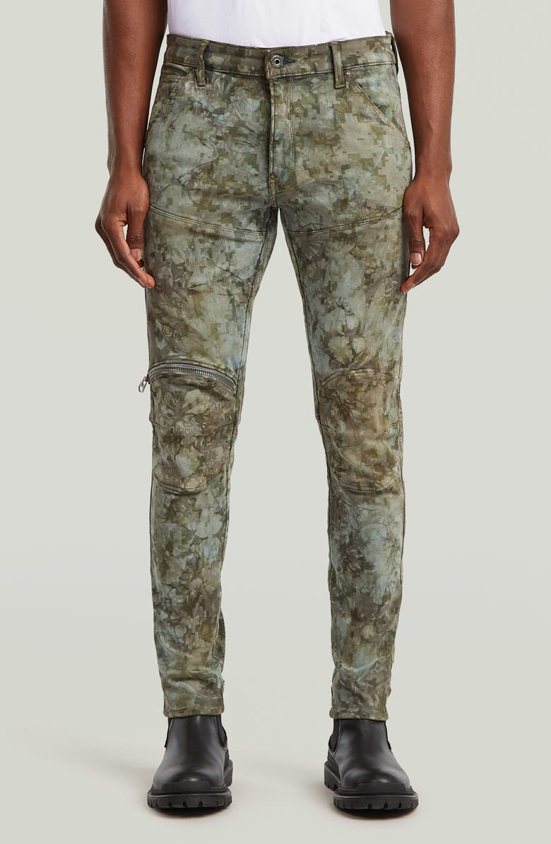 G-STAR 5620 3D Zip Knee Skinny Jeans, Main, color, Light Vintage Aged Destroy