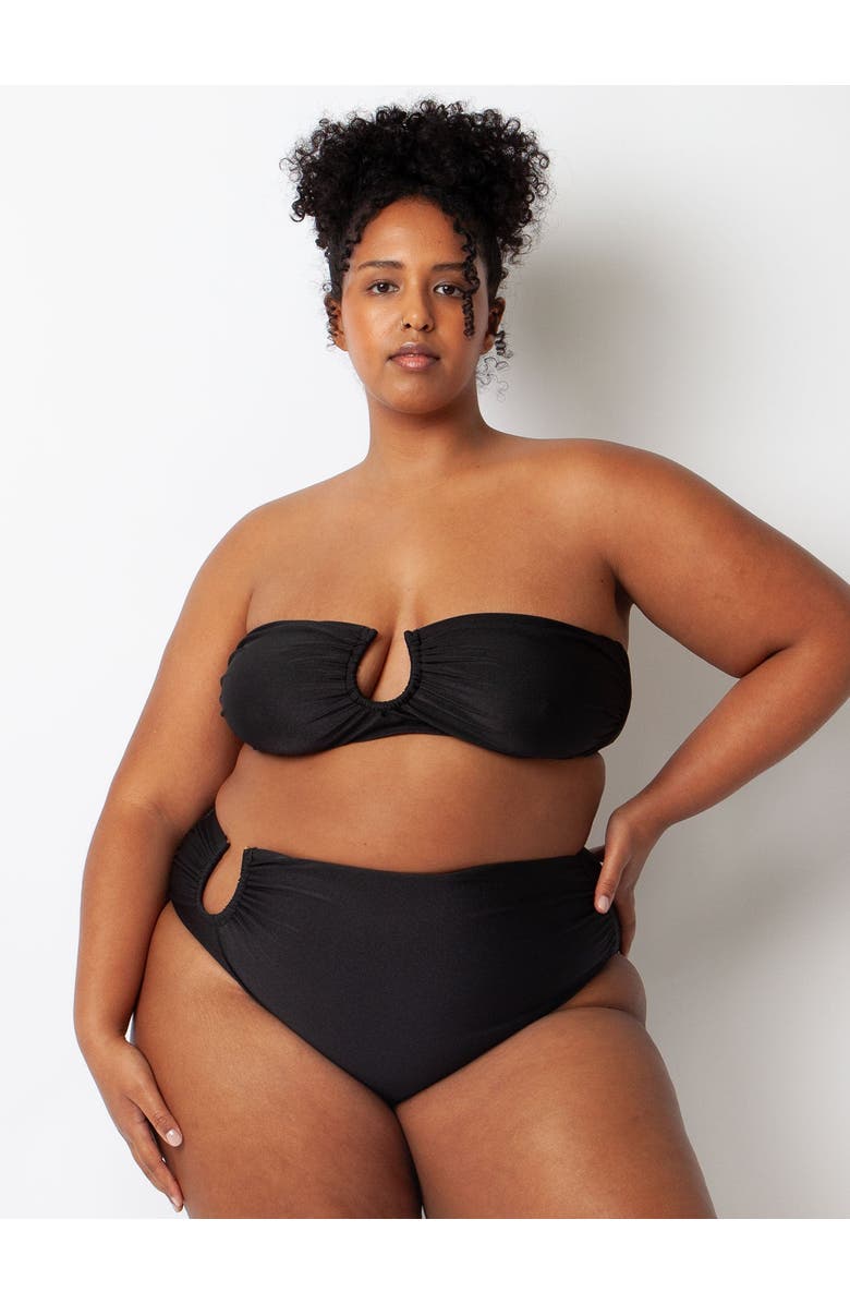 Villa Fresca Sofia Bikini Swimsuit Top, Main, color, Black