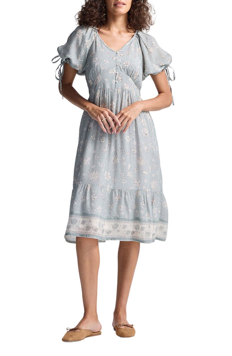 Reistor Puff Sleeve Midi Dress, Alternate, color, Serene Symphony