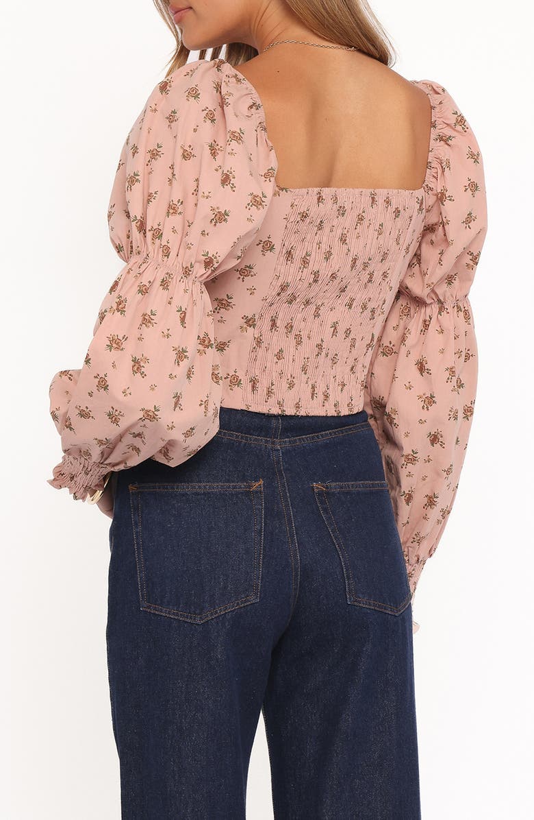 Petal & Pup Charlene Floral Puff Sleeve Cotton Top, Alternate, color, Pink Floral