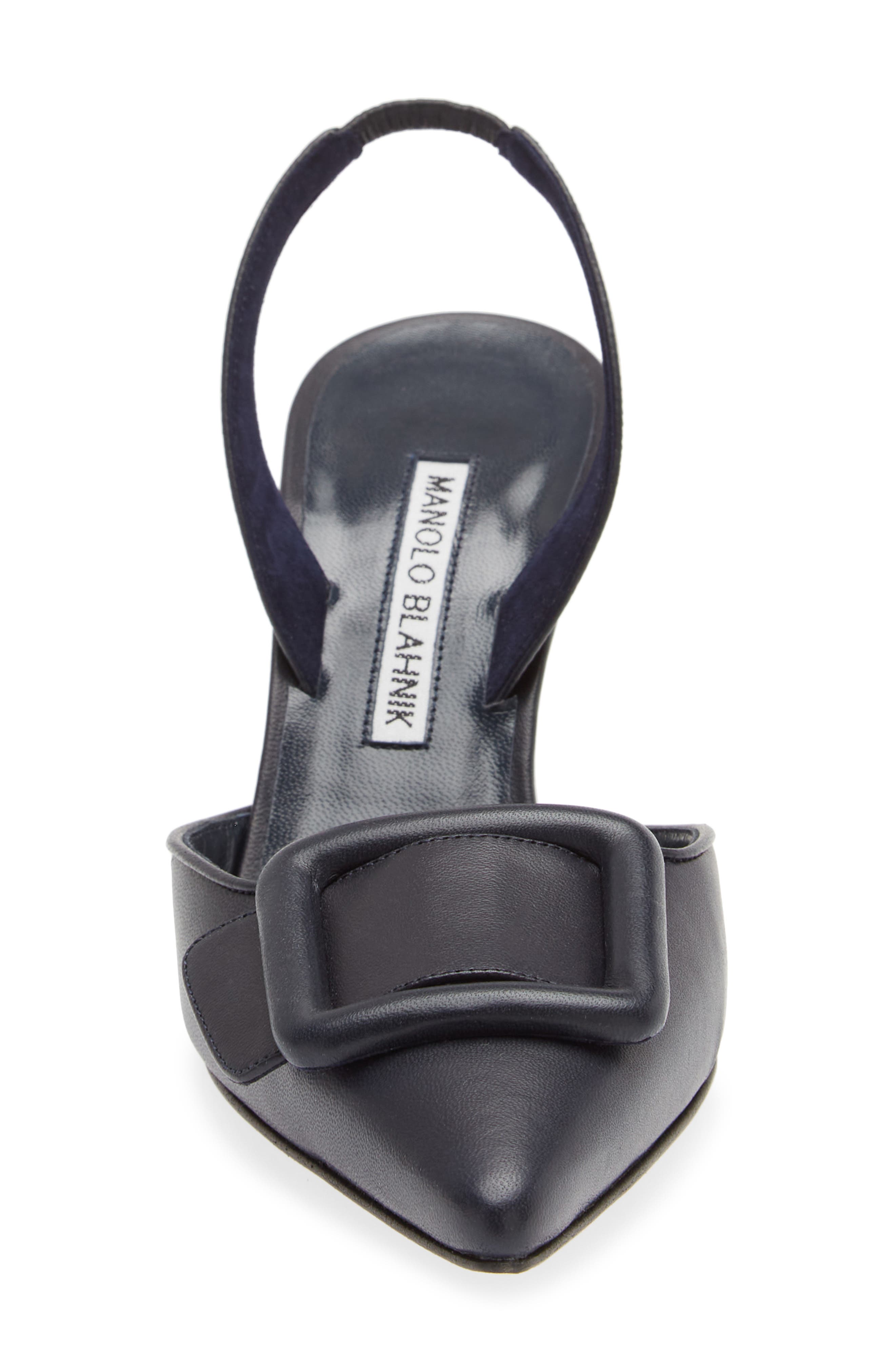 Manolo Blahnik Maysli Buckle Slingback Pump, Alternate, color, 