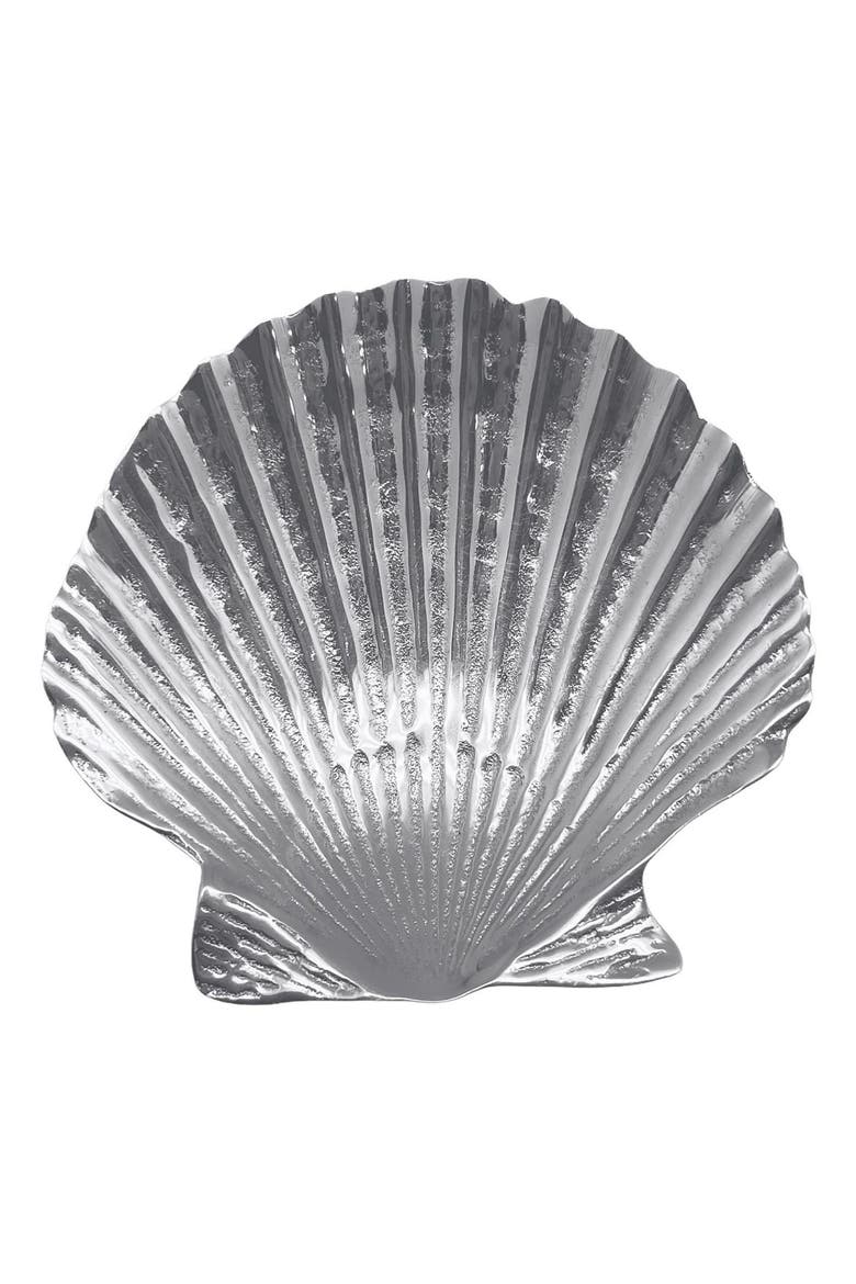 Scallop Trinket Dish, Main, color, SILVER