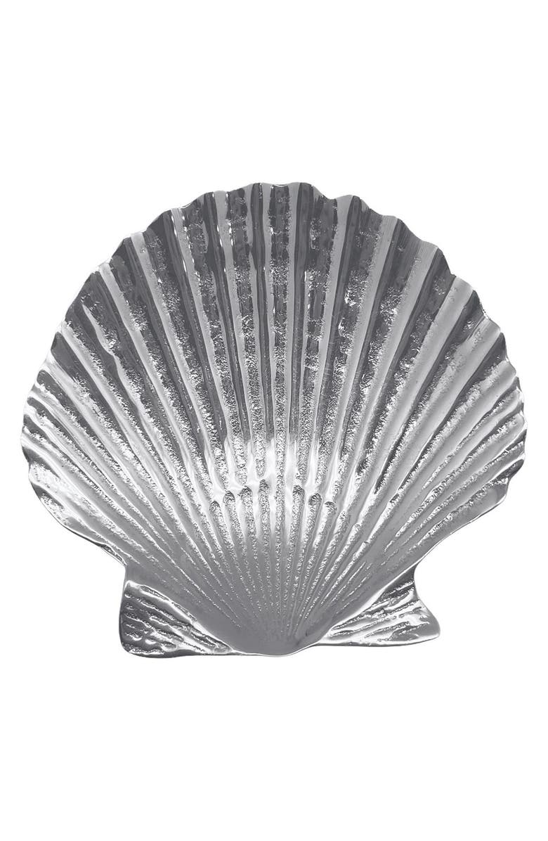 Mariposa Scallop Trinket Dish, Main, color, Silver