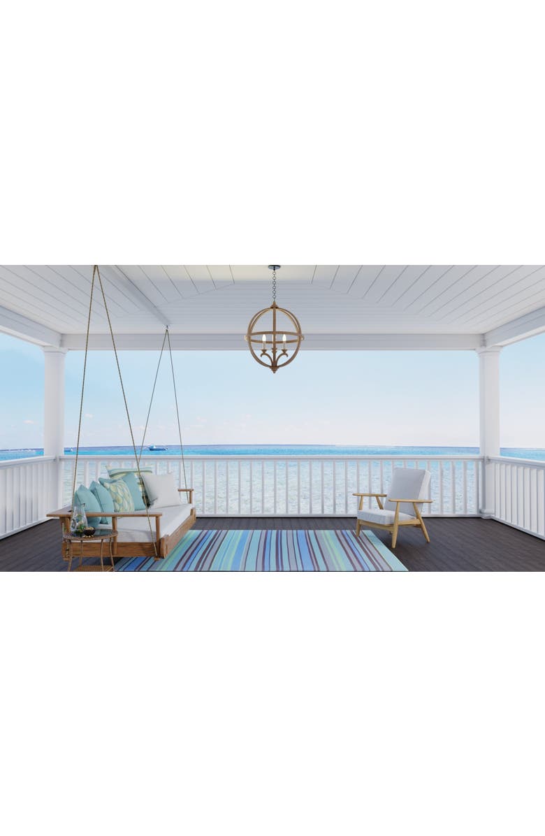 Mad Mats Stripes Rug, Alternate, color, Grey Aqua - 5'X8'