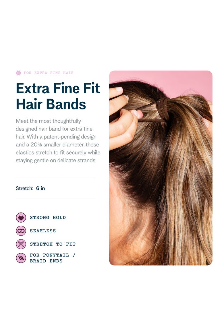 Extra Fine Hair Bands, Alternate, color, Dark Brown