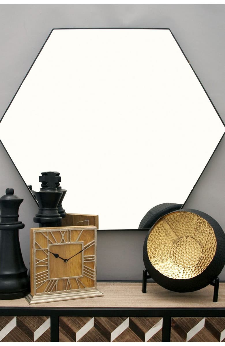 VIVIAN LUNE HOME Wood Hexagon Wall Mirror, Alternate, color, 